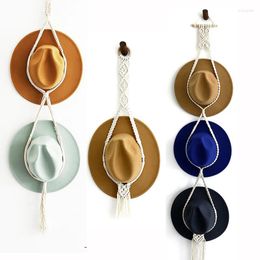 Hooks Macrame Handmade Wall Hanger For Hat Storage Door