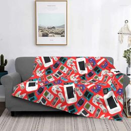 Blankets Gamer C-ontroller Red Flannel Decoration Game Multi-function Lightweight Throw Blanket For Home Outdoor Bedspread