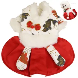 Dog Apparel Winter Dress Traditional Thermal Puppy Pet Clothes For Year Christmas Girl Warm Costume Accessories