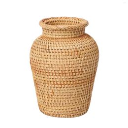 Vases Retro Style Rattan Vase Wicker Decor Branch For Office Gardening Home