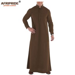Muslim Clothing for Men Jubba Thobe with Long Sleeves and Packet Plus Size Islamic Clothing Muslim Dress AFRIPRIDE A2014002 240328