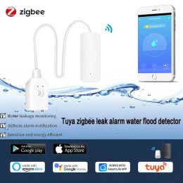 Detector Tuya Zigbee Leak Alarm Water Flood Detector Remote Monitor Flood Leakage Sensor Alarm Security System Via Alexa Google Home