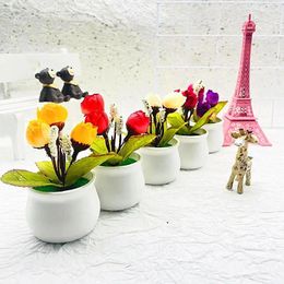 Decorative Flowers Artificial Plants Fake Flower Bonsai Mini Potted Desktop Decoration Ornaments Garden Living Room Home Decor