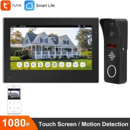 Intercom Home WiFi Intercom Wireless TUYA Smart Intercom IP Video Doorbell 1080P Door Phone Camera Touch Screen Motion Detection Record