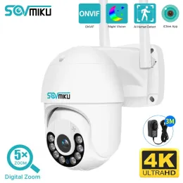 Cameras 4K 8MP Smart WiFi PTZ Camera 5X Digital Zoom WiFi Surveillance Camera Night Vision Auto Tracking IP Camera Security Protection