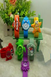 Fashion Slap watch Ocean animal series kid wristwatches Cute Crab Shark dolphin Fish Snap Clock Silicone Candy Quartz Watches1447548