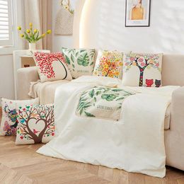 Pillow Linen Landscape Cartoon Dual-purpose Quilt Foldable Two-in-One Air Conditioner Car Bedside Sofa