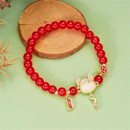 Charm Bracelets Amulet Jewelry Exquisite Production Cute Dragon Bracelet Chinese Year Accessories Red Rope Lucky