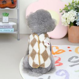 Dog Apparel Autumn And Winter Pet Clothing Comfortable Warm Diamond Chequered Two Legged Fleece Clothes