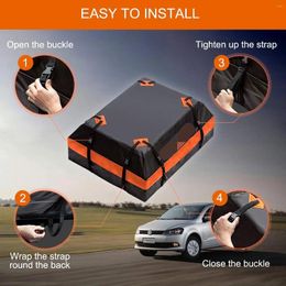 Storage Bags Car Roof Bag Top Cargo Carrier Waterproof 15 /20 Cubic Feet Camping Loop For All Cars Sunroof Loopback Carrier-Car