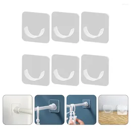 Shower Curtains 6 Pcs Nail-Free Pole Bracket Hanger Holder ABS Rod Retainers Holders Durable Curtain Practical Mounts