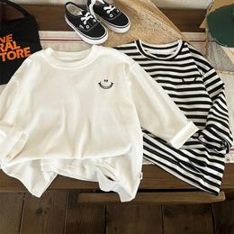 Boys Girls Long Sleeve T-shirt Spring Wear Baby Casual Sports Tees Toddler Fashion Simple T Thin Cotton Soft Crew Neck Pullovers 240323