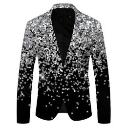 Men Shawl Lapel Blazer Designs Plus Sequins Suit Jacket Dj Club Stage Singer Clothes Nightclub Blazer Wedding Party Suit Jacket 240401