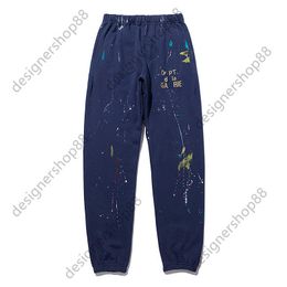 Tik Tok Influencer Same Designer Brand Pure Cotton Los Angeles GD Splash Ink Graffiti Painting Pants Sweatpants Type For Men And Women Loose Pants