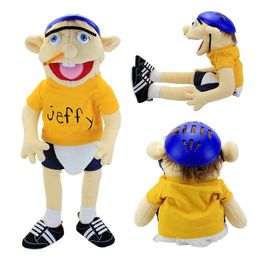 60cm Funny Jeffy Feebee Puppets Children Soft Doll Talk Show Party Props Christmas Doll Plush Toys Hand Puppet Kids Gift 240329