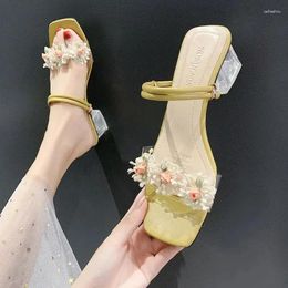 Dress Shoes Cresfimix Women Cool Comfort Floral Deco Summer Beach High Heel Sandals Lady Cute Sweet Spring A9579