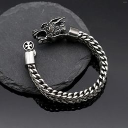 Charm Bracelets Nordic Viking Norse Dragon Scandinavian Stainless Steel Bracelet Men Wristband Cuff With Gift