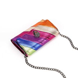 London Designer Kurt Geiger Handbags Mini Women Evening Bags Striped Rainbow Bag Chains Purse Wallet Leather Crossbody Casual Clutch Bag Chest Bags