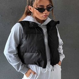 Custom Cropped Puffer Vest for Women Zip Front Crop Coat