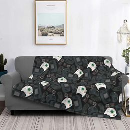 Blankets Gamer Controller Velvet Textile Decor Game Portable Warm Throw Blanket For Home Car Bedding Throws