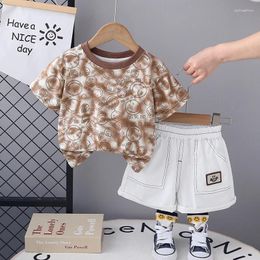 Clothing Sets Toddler Summer Set For Kids Baby Boy Clothes 12 To 24 Months Cartoon O-neck Short Sleeve T-shirts And Shorts Boys 2 Piece