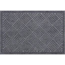 Carpets Mainstays Textures Crosshatch Polyester And Rubber Backed Doormat 2' X 3' Smoke