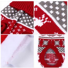 Dog Apparel 2 Pcs Knits Clothing Pet Christmas Set Clothes Party Costume Santa Hat For Supplies Sweater Warm