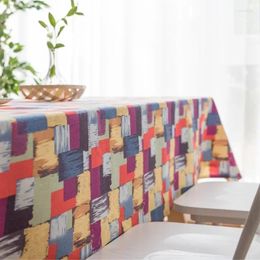 Table Cloth Abstract Geometric Tablecloth Linen Rectangular Kitchen Home Decoration Cover For Banquet Party Nappe