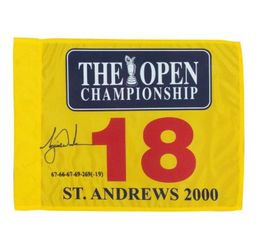 Tiger Woods 2000 British Open SIGNED Autographed Master open golf Pin Flag4391518