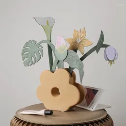 Vases Creative Design Paper Flower Plant Bouquet Fragrance Card Home Decoration Arrangement