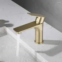 Bathroom Sink Faucets Water Faucet Taps Cold And Stainless Steel Single Hole Wash Basin Mixer Torneira Cascata Dourada