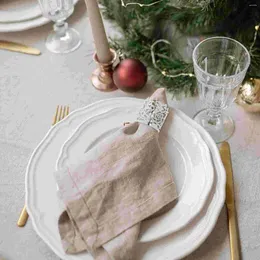 Table Cloth 50 Pcs Napkins Festival Rings Reflective Xmas Decoration Holiday Holders Paper