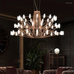 Chandeliers Coppelia Chandelier Nordic Design Big Lamp Personality Living Dining Room Stainless Steel Decoration Silver