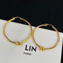 2024 Designer Knot Hoops Earrings Womens Gold Jewelry Luxury Huggie Earring Classic Circle Hoop Jewllery Charm Earings Stud Earing Hot -7