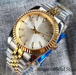 Wristwatches 36mm 39mm Nologo NH35A PT5000 Two Tone Gold Fluted Bezel Automatic Men Watch Datejust Hand Jubilee Band Glass BackWr3329674
