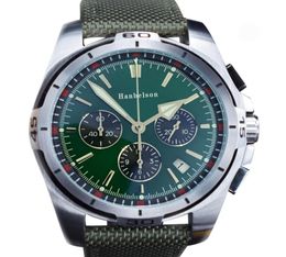 Montre de luxe Green mens watch Leather bracelet Vk Quartz Chronograph Wristwatches 46mm Sports Uhren4606278