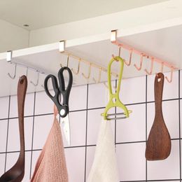Hooks Iron Holder 6 Metal Under Shelf Mug Cup Cupboard Kitchen Organiser Hanging Rack Bathroom Home Organisation Storage