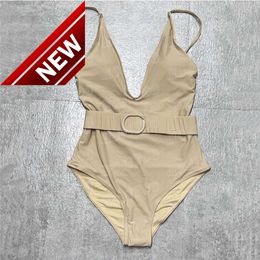 2024 New Fashion Designer Sexy Bikini Sets Cheap Fashion Women Bodysuit With Letter Waist Belt Design Sexy Sling Padded Swimsuit For Summer