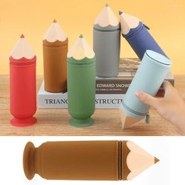 Storage Bags 1Pc Pencil Case With Suction Cup Practical Pen Holder Design Silicone Shaped For Home Office School