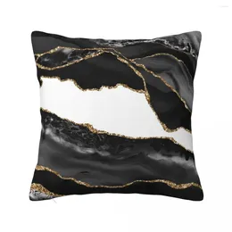 Pillow Glam Black Gold And White Agate Throw Room Decorating Items Bed Pillowcases