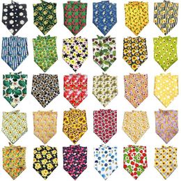 Dog Apparel 50PCS Mix Color Accessories Spring Summer Pet Scarf Bandana Washable For Small Middle Grooming Products