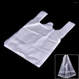 Gift Wrap 52Pcs Transparent Bags Shopping Bag Supermarket Plastic With Handle Food Packaging 20 30cm