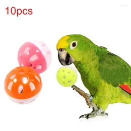 Other Bird Supplies 10pcs Rolling Bell Ball Pet Parrot Toy Colourful Hollow Parakeet Cockatiel Chew Cage Fun Toys