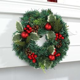 Decorative Flowers 2024 Christmas Wreath Lit Scene Winter Door Decorations Outdoor For Windows Flag Wreaths Front