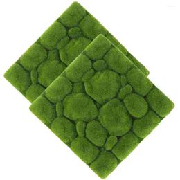 Decorative Flowers 2 Pcs Simulated Moss Decoration Plants Artificial Pad Crafts For Landscaping Mini Garden Silk Cotton Wall Decors Micro