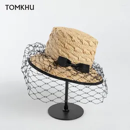 Wide Brim Hats Fashion Handmade Raffia Grass Straw Women Butterfly Crispy Mesh Vintage Bucket Hat Casual Summer Beach Sunhat Designer Caps