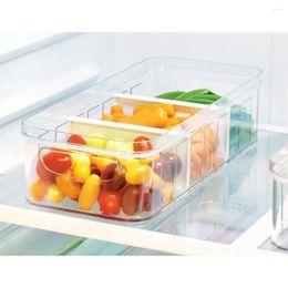 Storage Bottles Refrigerator And Pantry Large Divided Bin With Handles Modular Stacking Food Box For Freezer 15" X 6" 4"