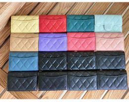 10A designer wallet caviar cc purse Ladies Leather Credit Card Slot Mini Skinny Black Top Zip Coin Pouch with Holde All kind of fashion