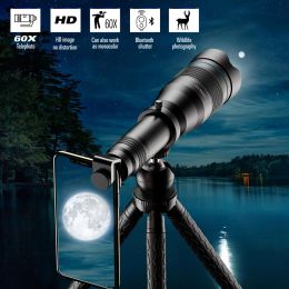 Monopods Apexel Hd 60x Telescope Telephoto Lens Phone Lens with Tripod Remote Shutter for Iphone14 Samsung Huawei Other Smartphone
