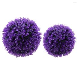 Decorative Flowers 2 Pcs Decorate Eucalyptus Grass Ball Artificial Indoor Plants Plastic Round Balls